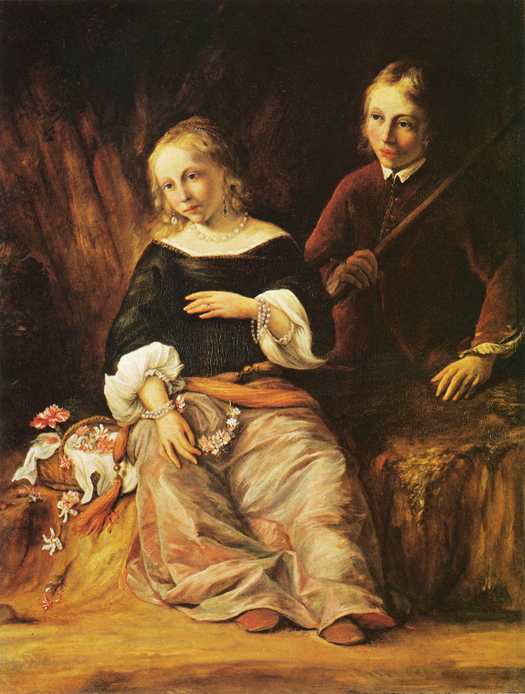 School of Rembrandt - Brother and Sister as Shepherds