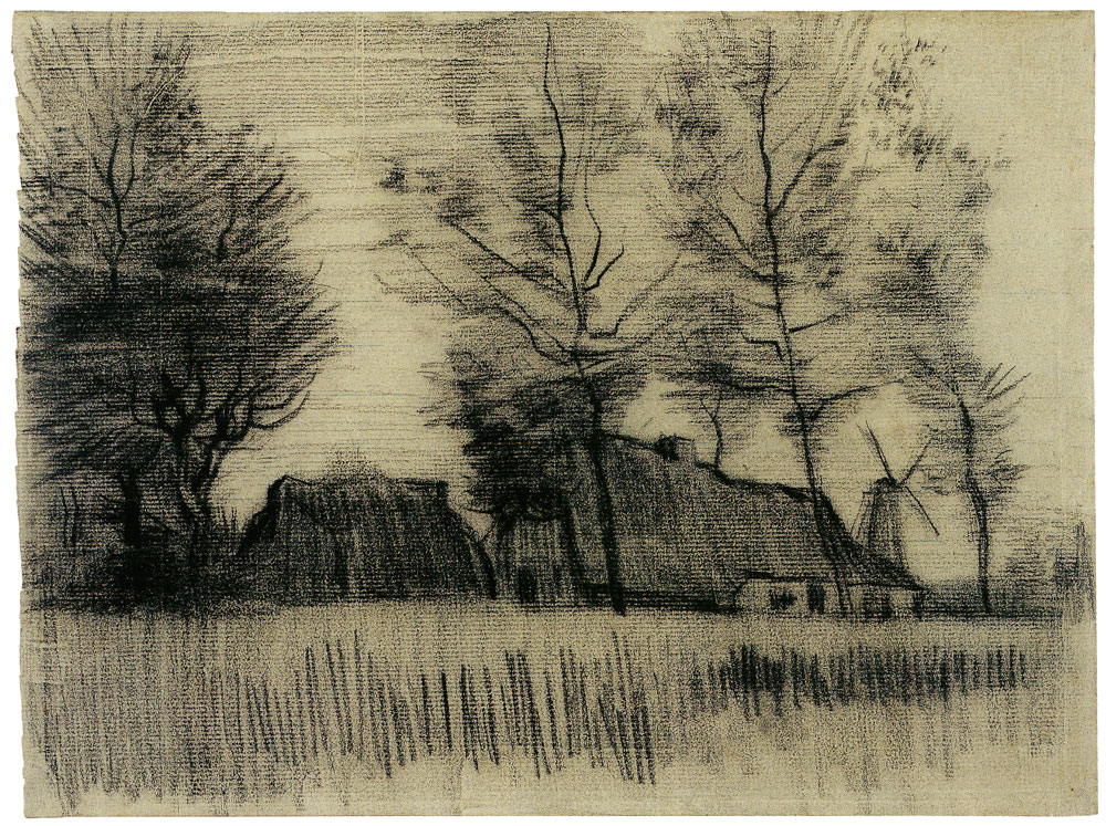 Vincent van Gogh - Landscape with cottages and a mill