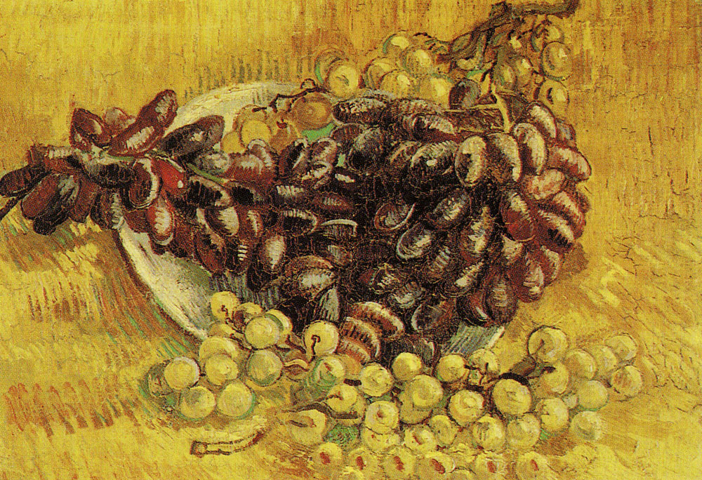 Vincent van Gogh - Plate with blue and white grapes