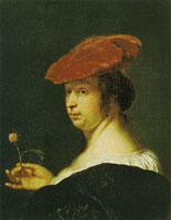 Frans van Mieris the Elder Portrait of Cunera van der Cock, the Painter's Wife