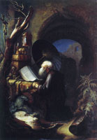 Studio of Gerard Dou A Hermit at Prayer