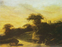 Jacob de Wet River landscape with a fairy