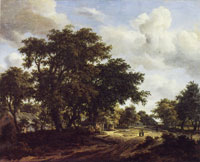 Meindert Hobbema Wooded road in a landscape