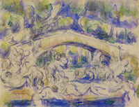 Paul Cézanne Bathers under a bridge