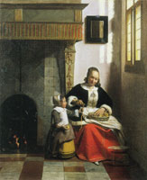 Pieter de Hooch A Woman peeling Apples