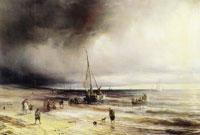 Théodore Gudin A Dutch Coast Scene