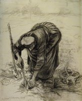 Vincent van Gogh Peasant Woman Planting Beets
