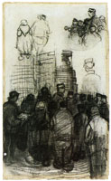 Vincent van Gogh Sketches for the Drawing of an Auction