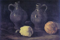 Vincent van Gogh Still life with two jars and two pumpkins