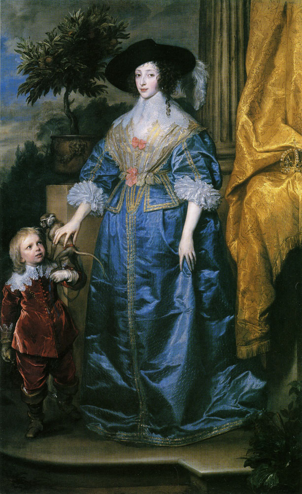 Anthony van Dyck - Queen Henrietta Maria with her dwarf