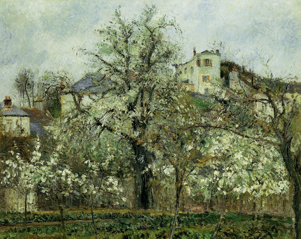 Camille Pissarro - Kitchen garden, trees in flower, spring, Pontoise