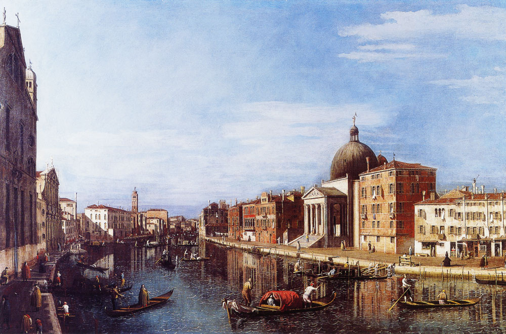 Follower of Canaletto - Venice: the Grand Canal with San Simeone Piccolo