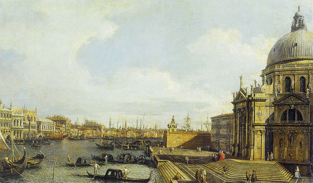 After Canaletto - Venice: the Grand Canal with Santa Maria della Salute towards the Riva degli Schiavoni