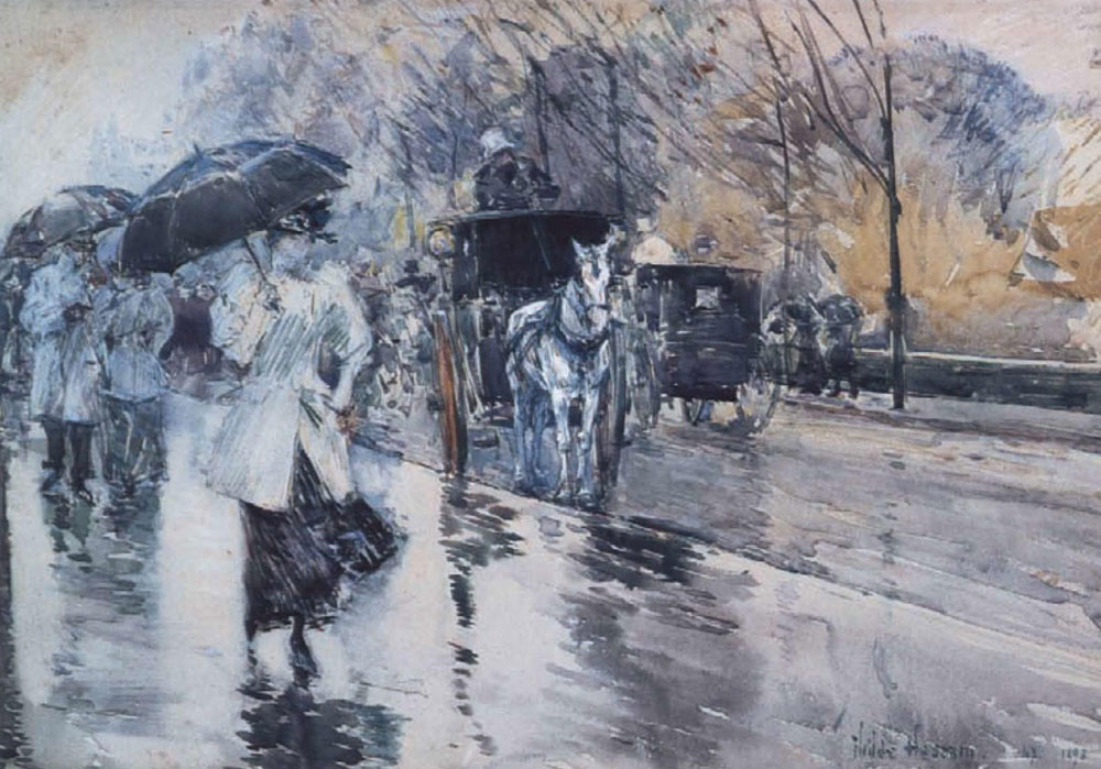 Childe Hassam - Rainy day on Fifth Avenue, New York