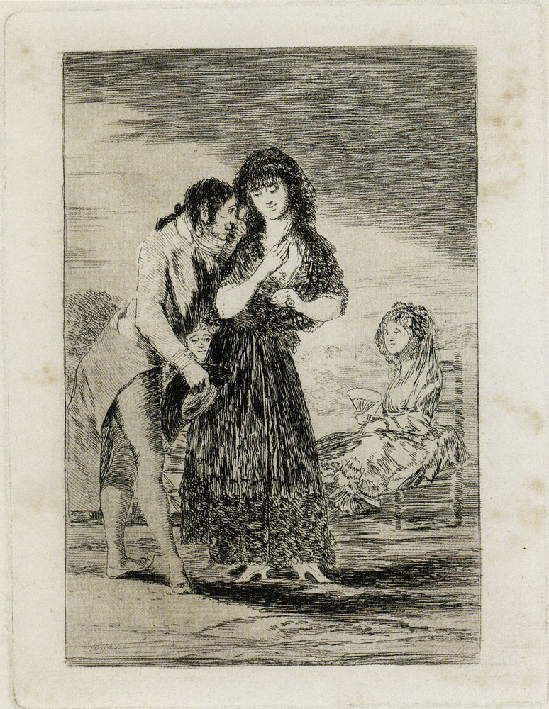 Francisco Goya - Even Thus He Cannot Make Her Out (Working proof)