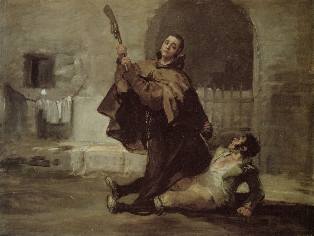 Francisco Goya - Friar Pedro Clubs El maragato with the Gun-butt
