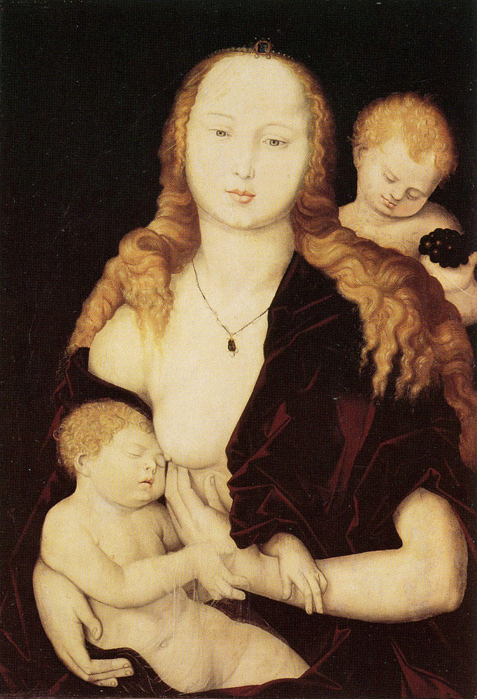Hans Baldung Grien - Maria with Child and an Angel