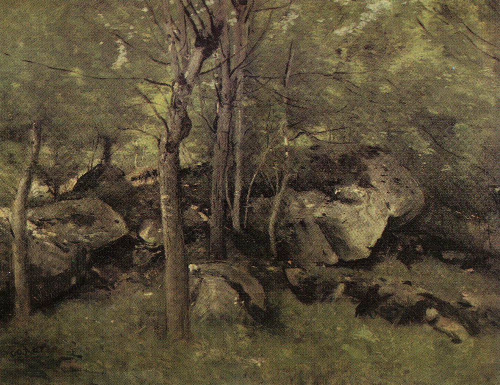 Jean Baptiste Camille Corot - Rocks in the forest of Fontainebleau