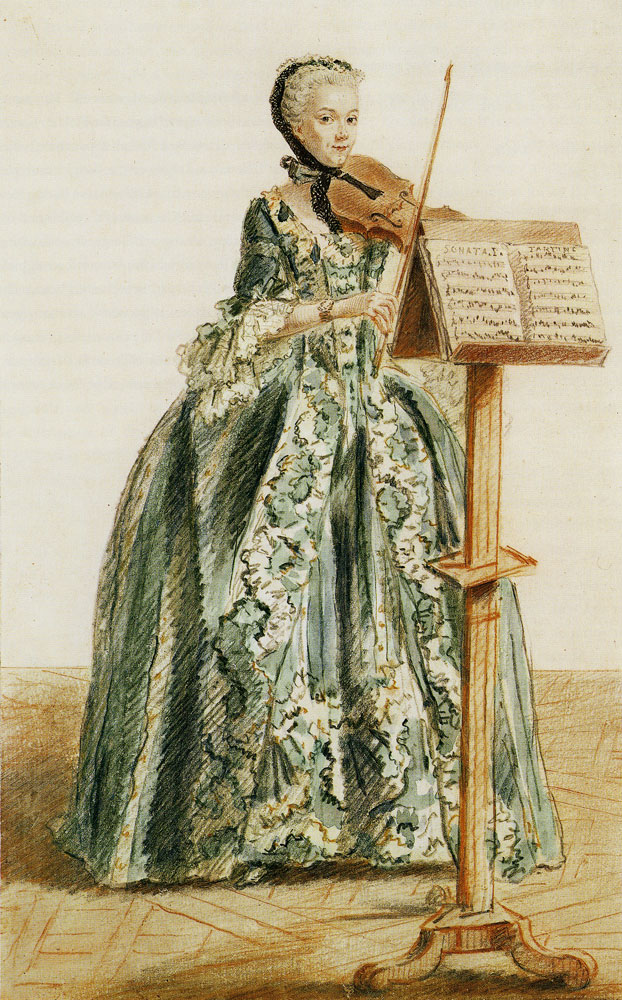 Louis de Carmontelle - Woman Playing the Violin, Seen from the Front