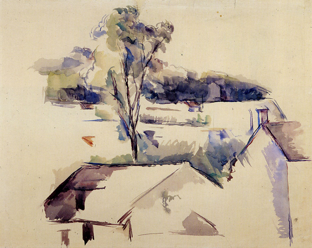 Paul Cézanne - Landscape with house and roof