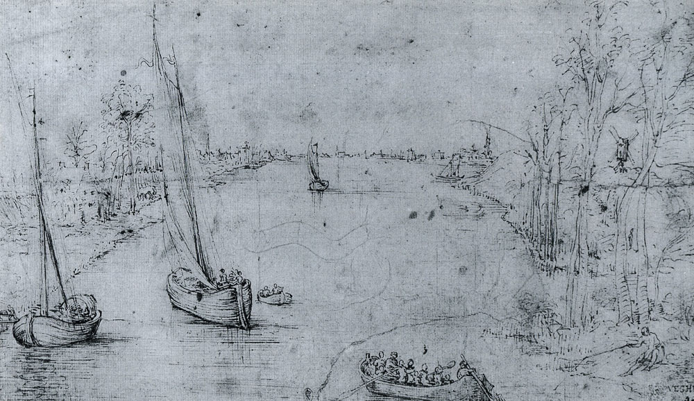 Pieter Bruegel the Elder - River landscape with angler