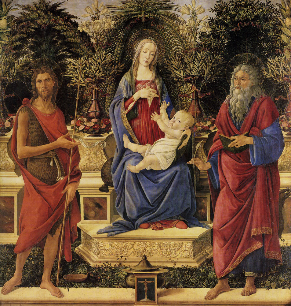 Sandro Botticelli - Maria with Child Enthroned with John the Baptist and Saint John