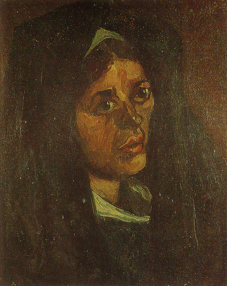 Vincent van Gogh - Peasant woman with green shawl, head