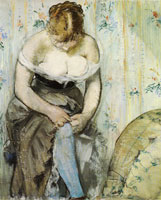 Edouard Manet Woman Fastening her Garter