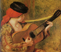 Pierre-Auguste Renoir Young Spanish woman with a guitar