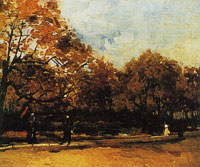 Vincent van Gogh People walking in the Bois de Boulogne