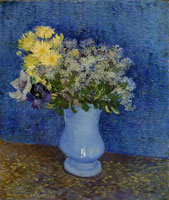 Vincent van Gogh - Bouquet of flowers in a blue vase