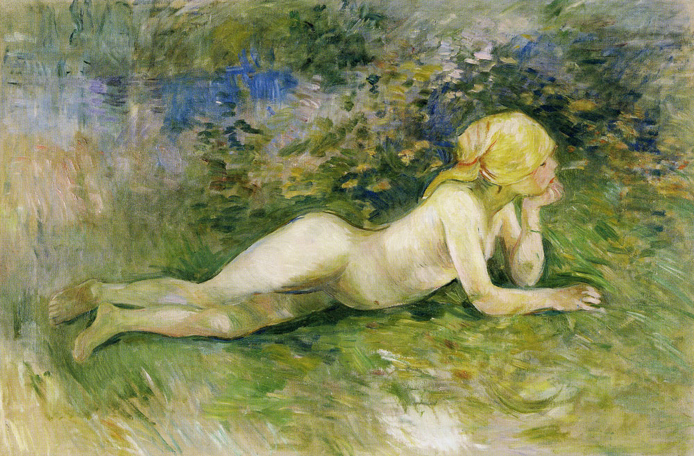 Berthe Morisot - Reclining Nude Shepherdess