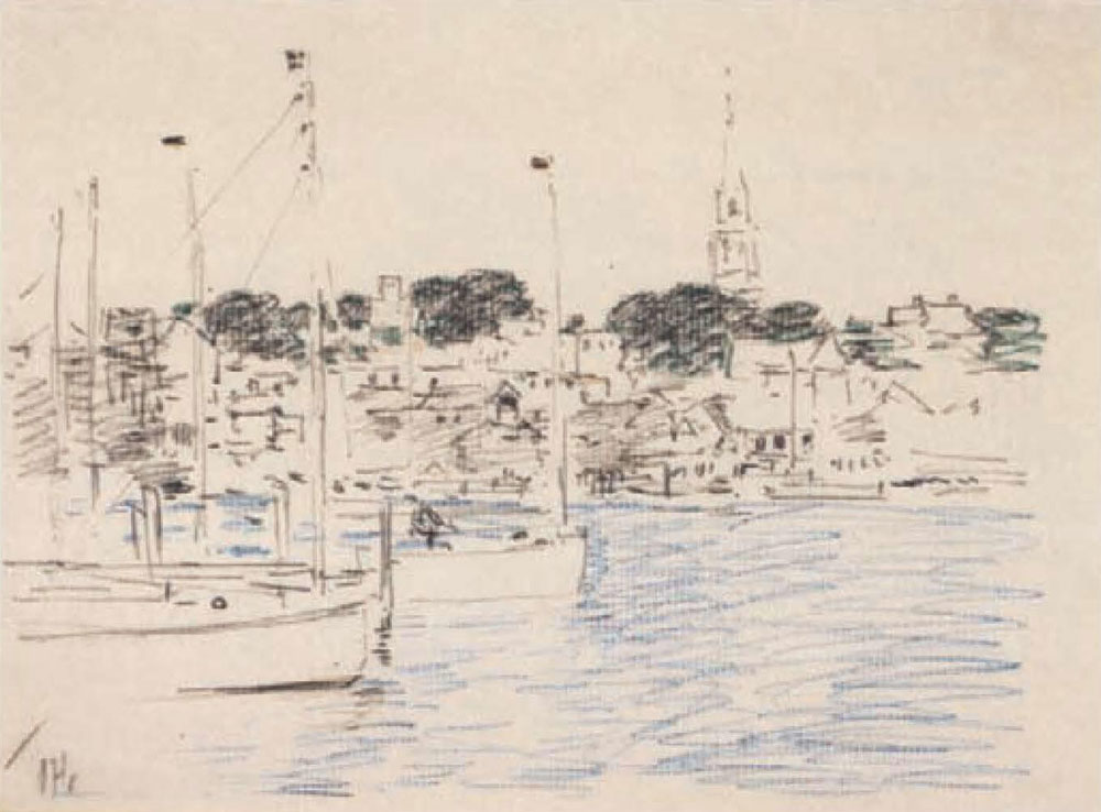 Childe Hassam - Cat boats, Newport harbor