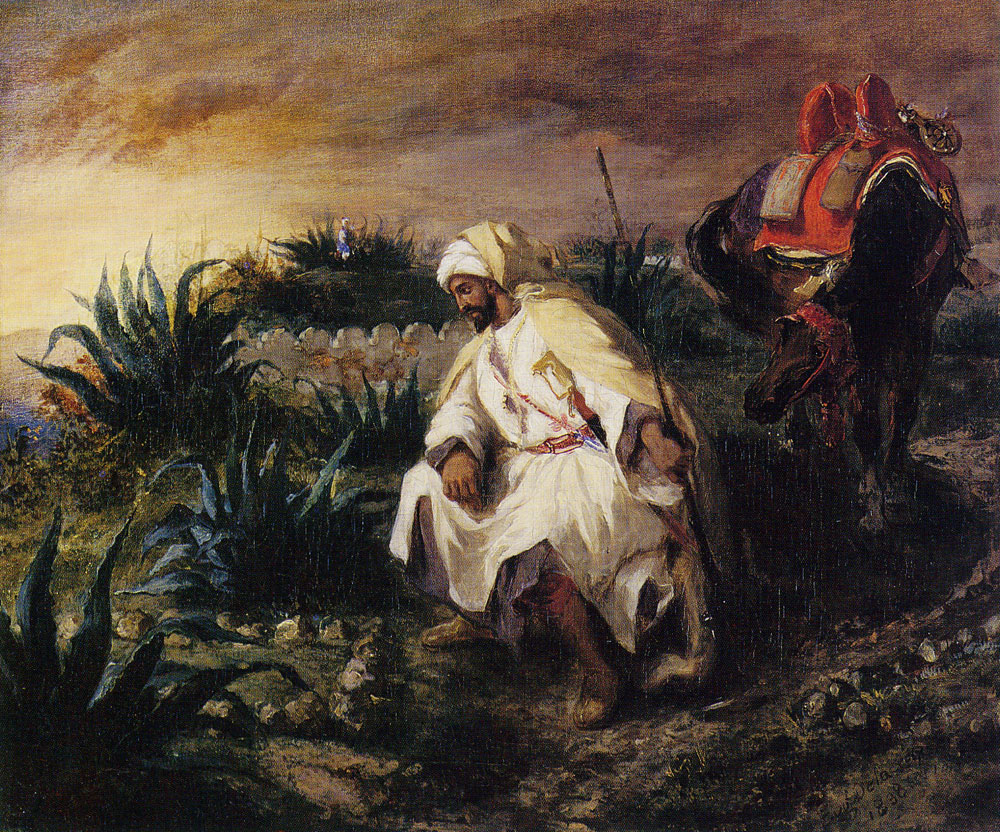 Eugène Delacroix - Arab soldier by a grave