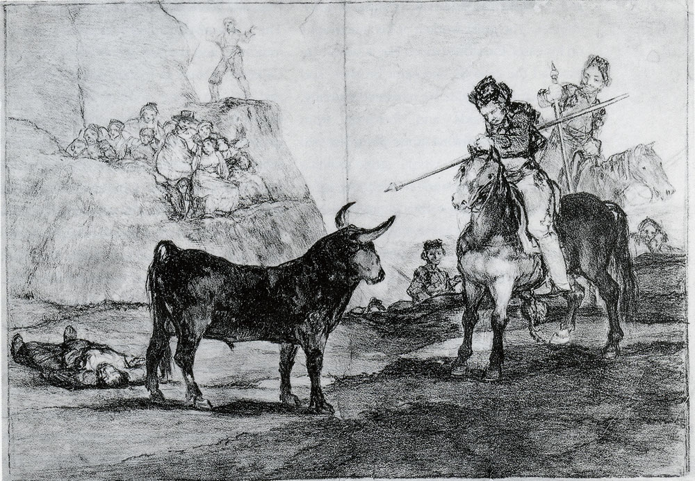 Francisco Goya - Picador Drawing a Bull in Open Country