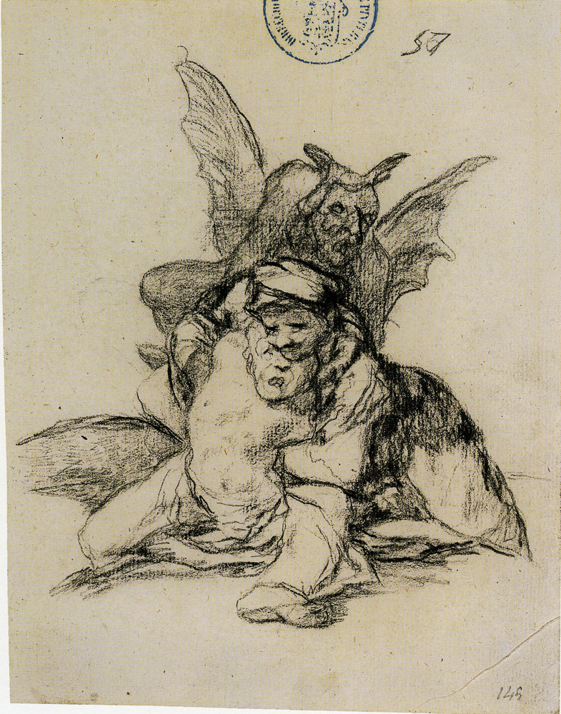Francisco Goya - Struggling Man and Woman with Devil