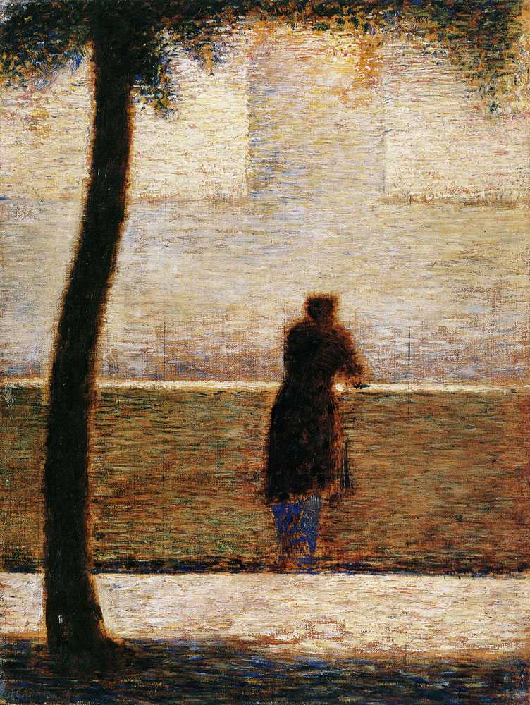 Georges Seurat - A Man Leaning on a Parapet
