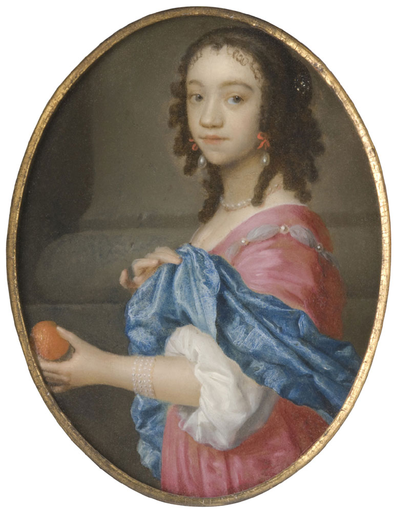Isaac Luttichuys - Portrait of a young lady holding an orange