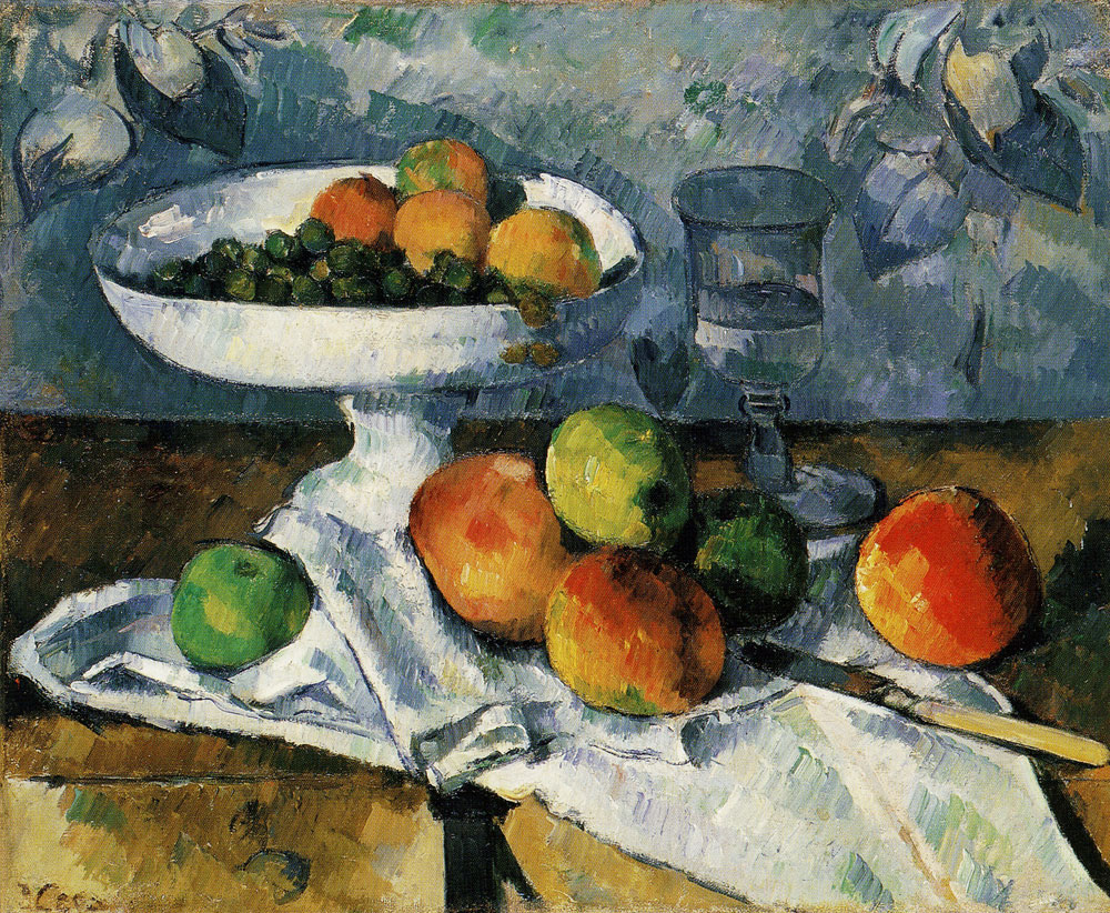 Paul Cezanne - Still Life with Bowl, Glass, knife, Apples, and Grapes