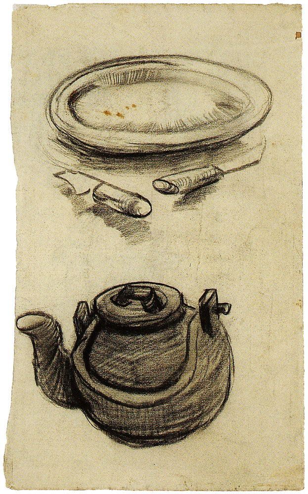 Vincent van Gogh - Plate with cutlery and a kettle