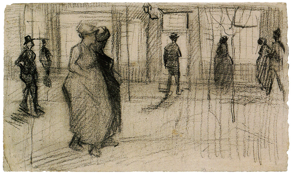 Vincent van Gogh - Street with People Walking