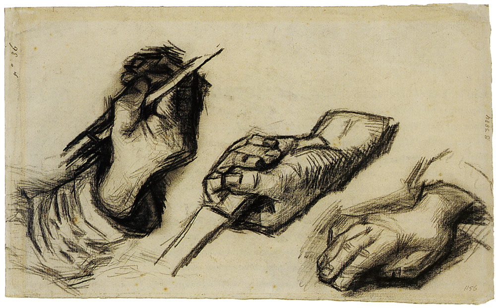 Vincent van Gogh - Three hands, two with knives
