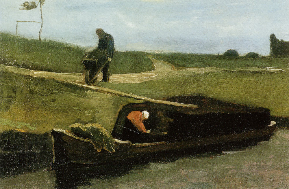 Vincent van Gogh - Peat Boat with Two Figures