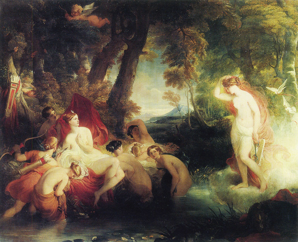 William Hilton - Venus in search of Cupid surprises Diana
