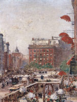 Childe Hassam View of Broadway and Fifth Avenue