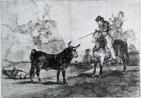 Francisco Goya Picador Drawing a Bull in Open Country