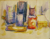 Paul Cézanne Kitchen table: Pots and bottles