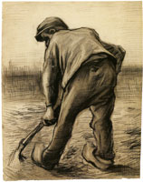Vincent van Gogh Digger in a potato field: February