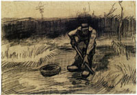 Vincent van Gogh Peasant lifting potatoes
