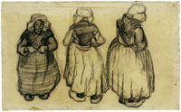 Vincent van Gogh Three studies of a woman with a shawl